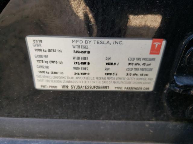 5YJSA1E29JF266691 - 2018 TESLA MODEL S Qara foto 10