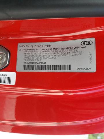 WUAC6AFR3DA902541 - 2013 AUDI RS5 RED photo 10