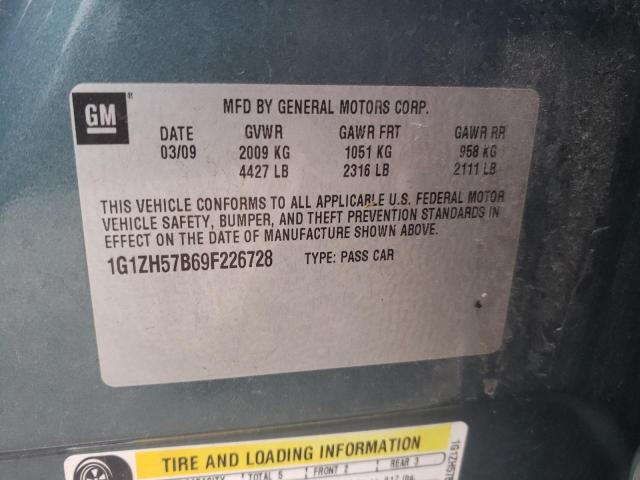 1G1ZH57B69F226728 - 2009 CHEVROLET MALIBU 1LT 绿色 照片 10