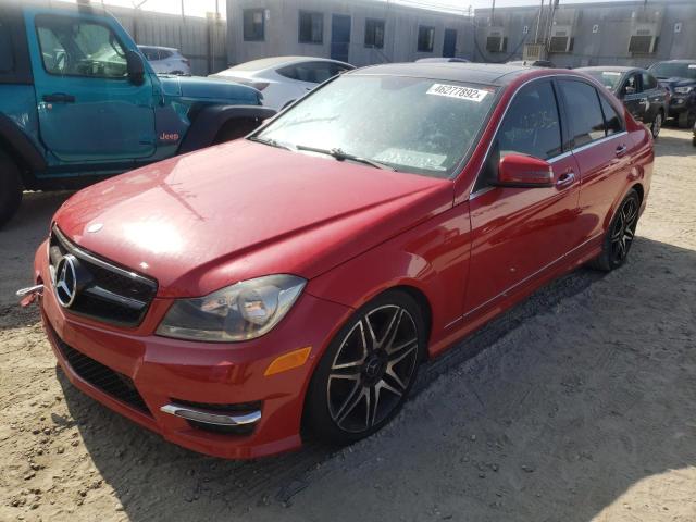 WDDGF4HB5DR242283 - 2013 MERCEDES-BENZ C 250 RED photo 2