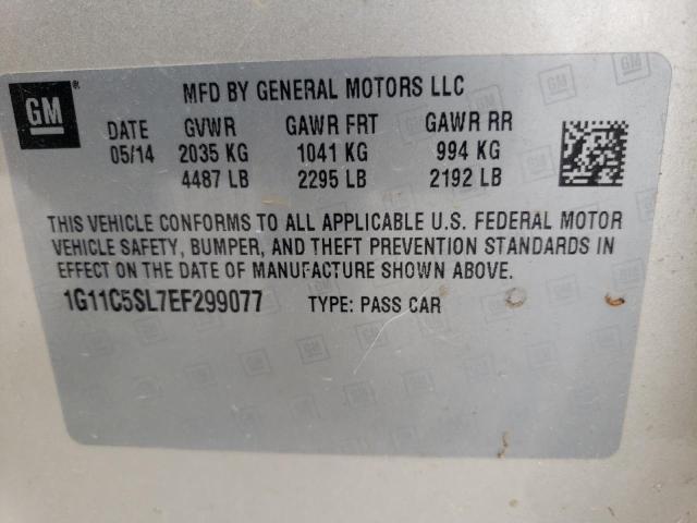 1G11C5SL7EF299077 - 2014 CHEVROLET MALIBU 1LT ოქროსფერი ფოტო 10