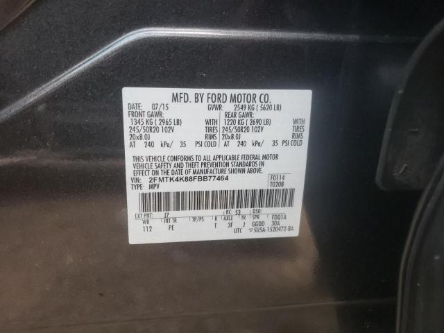 2FMTK4K88FBB77464 - 2015 FORD EDGE TITANIUM  photo 10