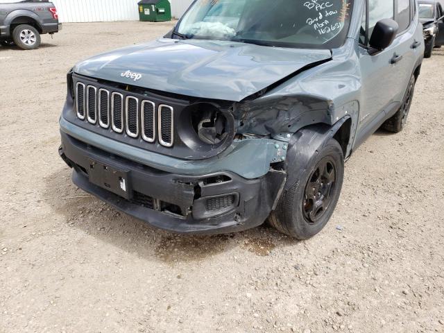 ZACCJBAB7HPG35180 - 2017 JEEP RENEGADE S GRAY photo 9