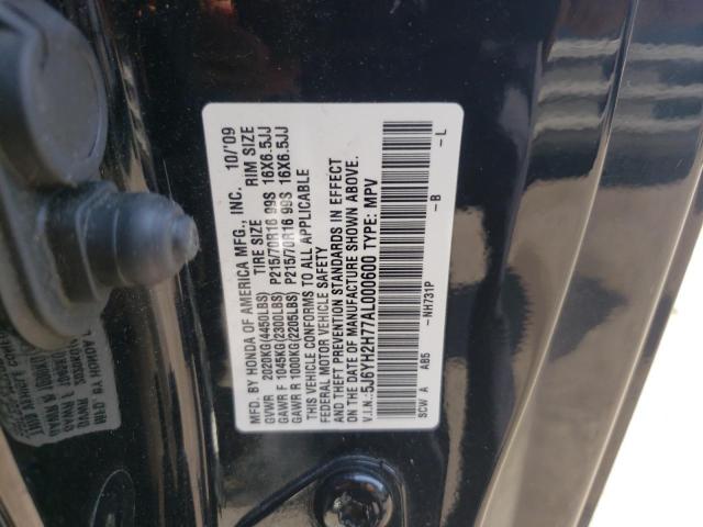 5J6YH2H77AL000600 - 2010 HONDA ELEMENT EX BLACK photo 10