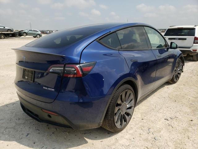 5YJYGDEF9LF001155 - 2020 TESLA MODEL Y أزرق صورة 4