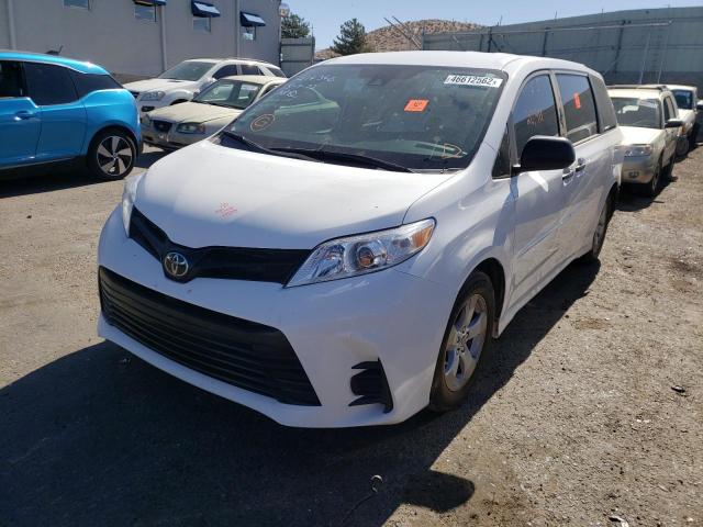 5TDZZ3DC7LS077985 - 2020 TOYOTA SIENNA L WHITE photo 2