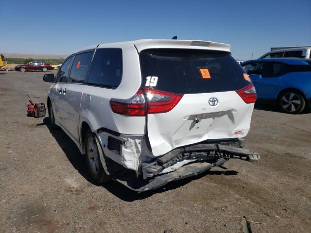 5TDZZ3DC7LS077985 - 2020 TOYOTA SIENNA L WHITE photo 3