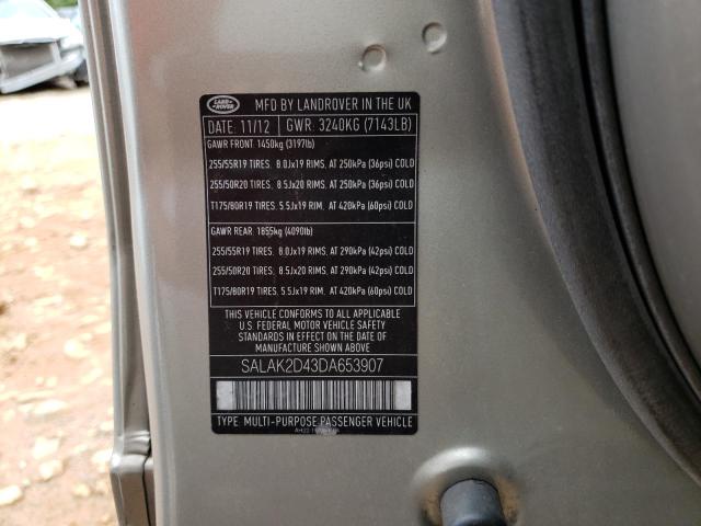 SALAK2D43DA653907 - 2013 LAND ROVER LR4 HSE LU BURN photo 10