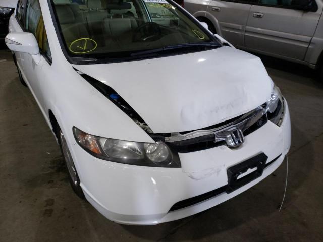 JHMFA36246S019096 - 2006 HONDA CIVIC HYBR WHITE photo 9