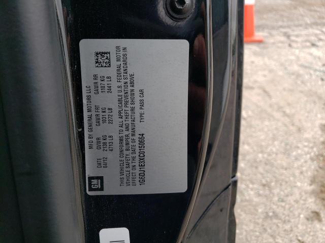 1G6DJ1E3XC0150664 - 2012 CADILLAC CTS PERFOR أسود صورة 10