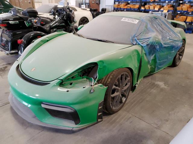 WP0AC2A82MS289517 - 2021 PORSCHE CAYMAN GT4 GREEN photo 2