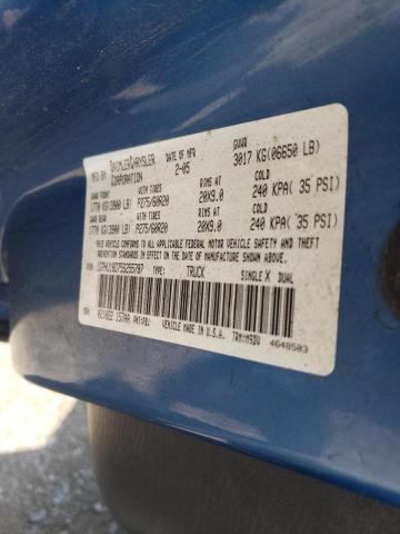 1D7HU18D75S255797 - 2005 DODGE RAM BLUE photo 10