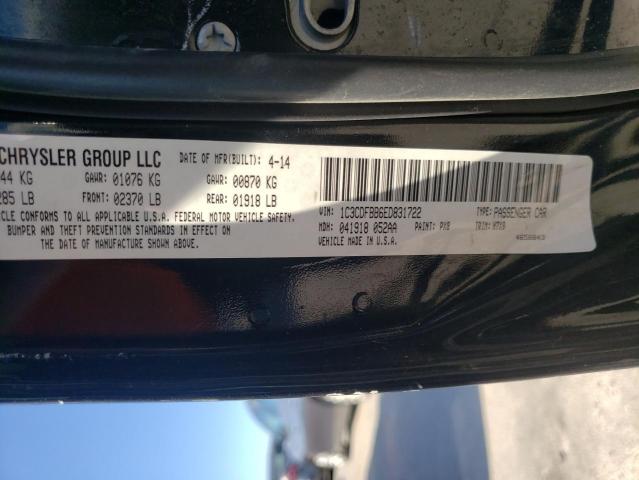 1C3CDFBB6ED831722 - 2014 DODGE DART BLACK photo 10