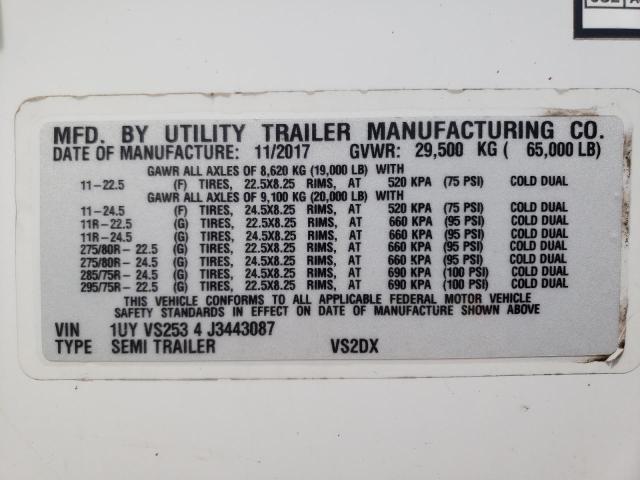 1UYVS2534J3443087 - 2018 UTILITY TRAILER Ağ foto 10