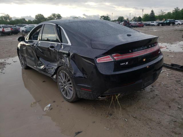 3LN6L2LUXER813568 - 2014 LINCOLN MKZ HYBRID BLACK photo 3