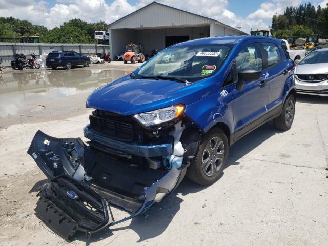 MAJ3S2FE5MC441896 - 2021 FORD ECOSPORT S BLUE photo 2