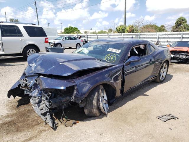 2G1FC1ED3B9160765 - 2011 CHEVROLET CAMARO LT BLUE photo 2