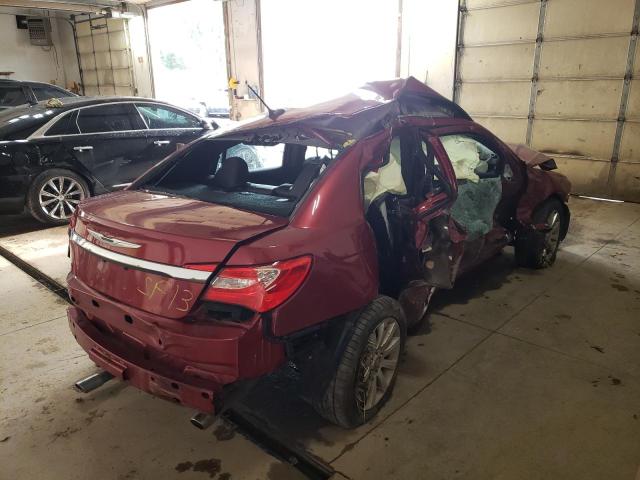 1C3CCBCG2DN550712 - 2013 CHRYSLER 200 RED photo 4