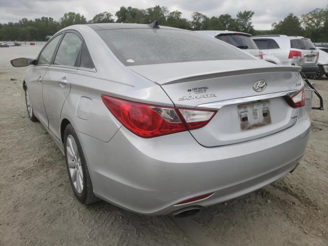 5NPEC4AB4DH615261 - 2013 HYUNDAI SONATA SILVER photo 3