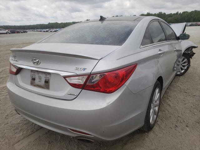 5NPEC4AB4DH615261 - 2013 HYUNDAI SONATA SILVER photo 4