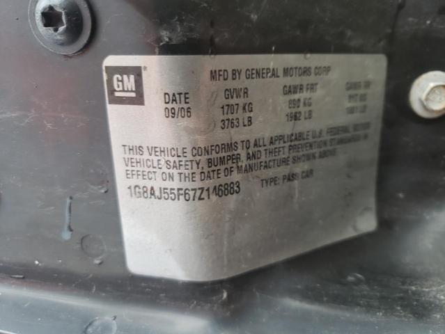 1G8AJ55F67Z146883 - 2007 SATURN ION LEVEL Ağ foto 10