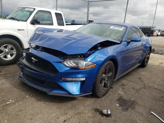 1FA6P8THXJ5185142 - 2018 FORD MUSTANG BLUE photo 2