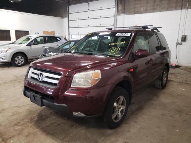 5FNYF18338B049552 - 2008 HONDA PILOT MAROON photo 2