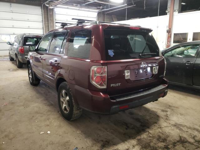 5FNYF18338B049552 - 2008 HONDA PILOT MAROON photo 3