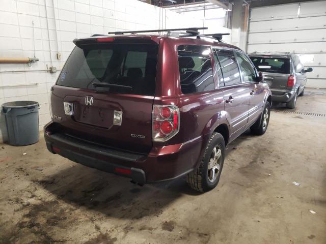 5FNYF18338B049552 - 2008 HONDA PILOT MAROON photo 4