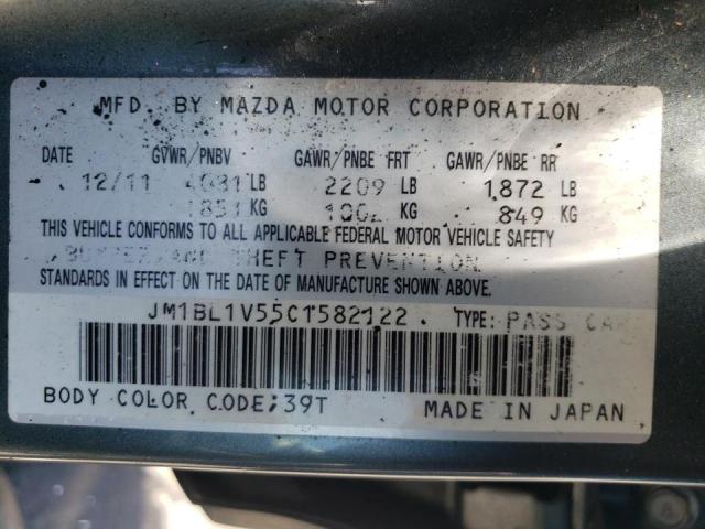 JM1BL1V55C1582122 - 2012 MAZDA 3 S BLUE photo 10