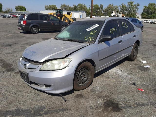 1HGES16304L004708 - 2004 HONDA CIVIC DX V SILVER photo 2