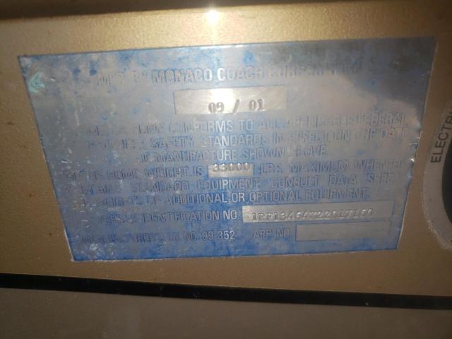 1RF13464X22017160 - 2002 ROADMASTER RAIL MONOCOQUE თაფლისფერი ფოტო 10