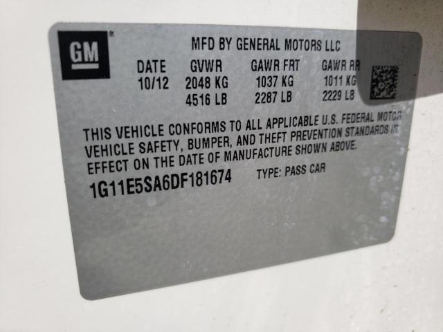 1G11E5SA6DF181674 - 2013 CHEVROLET MALIBU 1LT კრემისფერი ფოტო 10