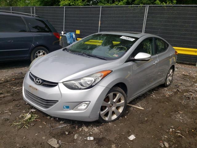 5NPDH4AE6BH041766 - 2011 HYUNDAI ELANTRA SILVER photo 2