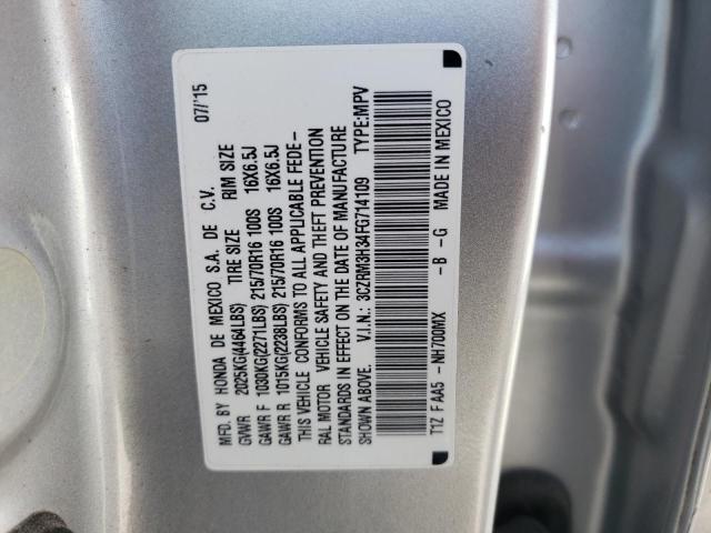 3CZRM3H34FG714109 - 2015 HONDA CR-V LX SILVER photo 10