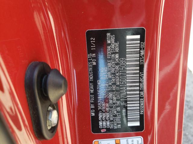 JF1ZNAA15D1715089 - 2013 TOYOTA SCION FR-S RED photo 10