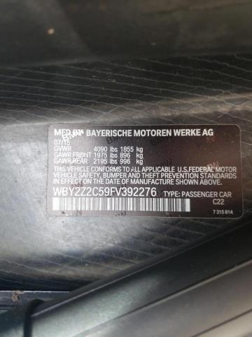 WBY2Z2C59FV392276 - 2015 BMW I8 GRAY photo 10