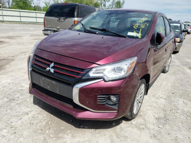 ML32FVFJ2MHF01621 - 2021 MITSUBISHI MIRAGE MAROON photo 2