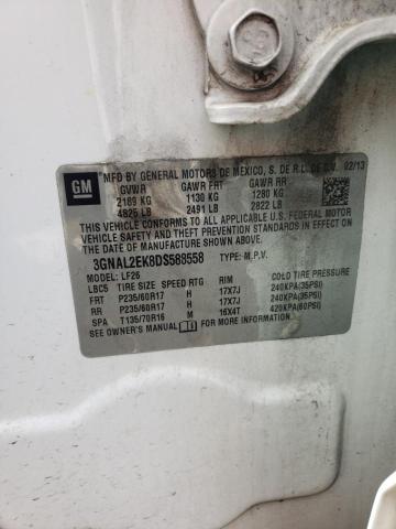 3GNAL2EK8DS588558 - 2013 CHEVROLET CAPTIVA LS 白色 照片 10