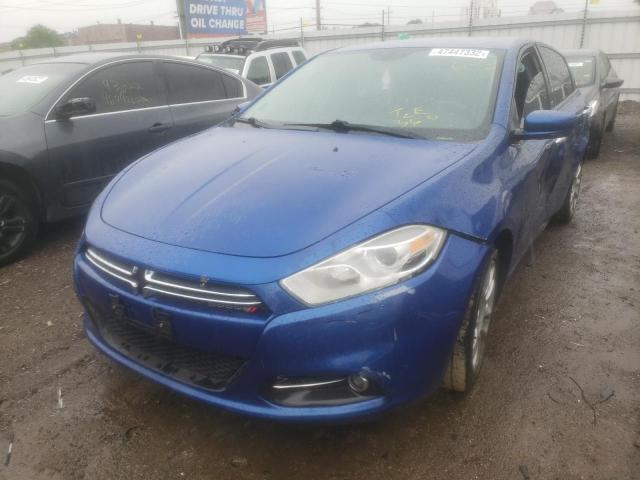 1C3CDFCB7ED701348 - 2014 DODGE DART LIMIT BLUE photo 2