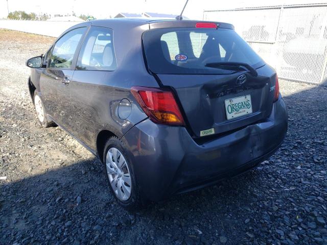 VNKJTUD33FA015657 - 2015 TOYOTA YARIS GRAY photo 3