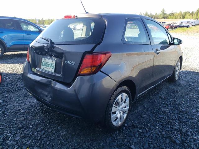 VNKJTUD33FA015657 - 2015 TOYOTA YARIS GRAY photo 4