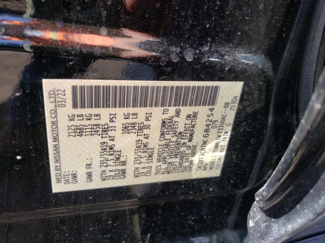 5N1BT3CB7NC684254 - 2022 NISSAN ROGUE SL BLACK photo 10