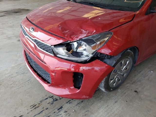 3KPA24AB4KE201447 - 2019 KIA RIO S RED photo 9