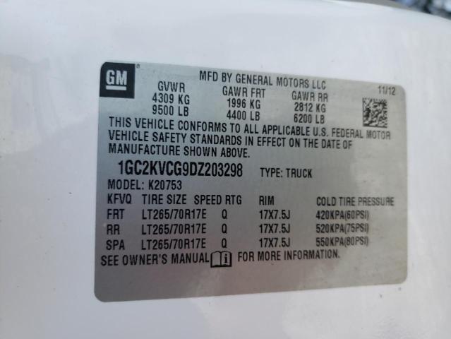 1GC2KVCG9DZ203298 - 2013 CHEVROLET SILVRDO LT WHITE photo 10