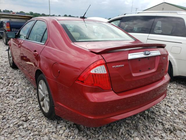 3FAHP0JA0AR337183 - 2010 FORD FUSION SEL RED photo 3