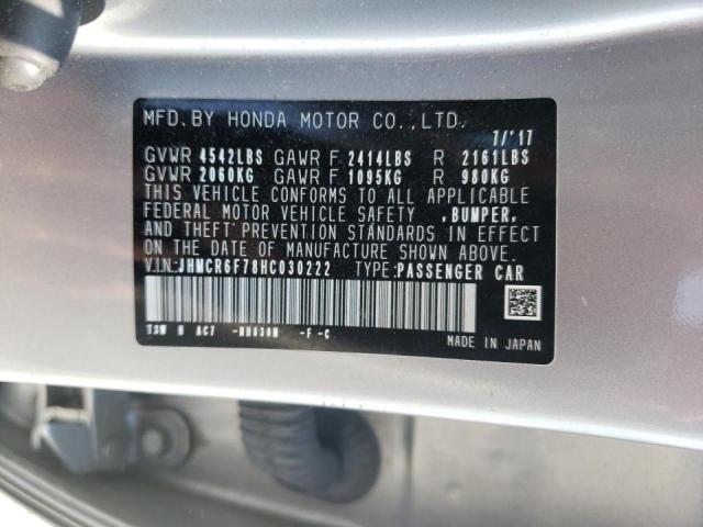 JHMCR6F78HC030222 - 2017 HONDA ACCORD TOU SILVER photo 10