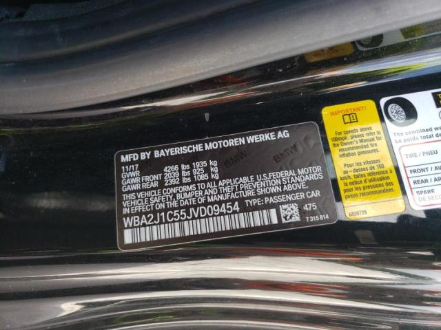 WBA2J1C55JVD09454 - 2018 BMW 230I Чорний фото 10