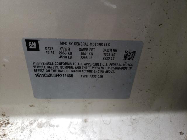 1G11C5SL0FF211438 - 2015 CHEVROLET MALIBU 1LT 米色 照片 10