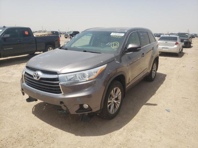 5TDKKRFH8FS096230 - 2015 TOYOTA HIGHLANDER GRAY photo 2